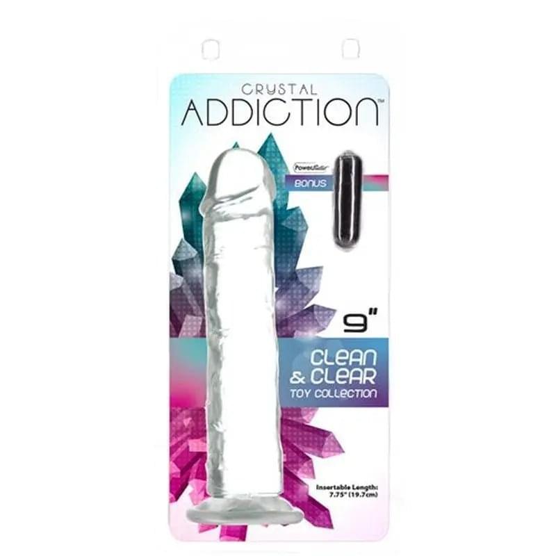 Crystal Dildo Straight 9in Clear Addiction Discreet Intimate Essentials.
