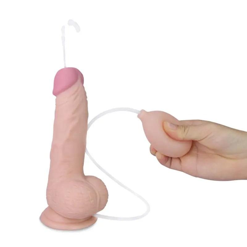Cumming Softee Soft Ejaculation Cock 8'' with Balls -  20.3 cm Squirting Dong Lovetoy Discreet Intimate Essentials.