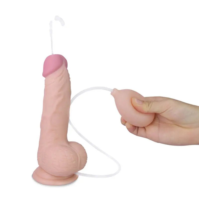 Shop affordable quality Cumming Softee Soft Ejaculation Cock 8'' with Balls - 20.3 cm Squirting Dong - Discreet Intimate Essentials - DONGS - Lovetoy