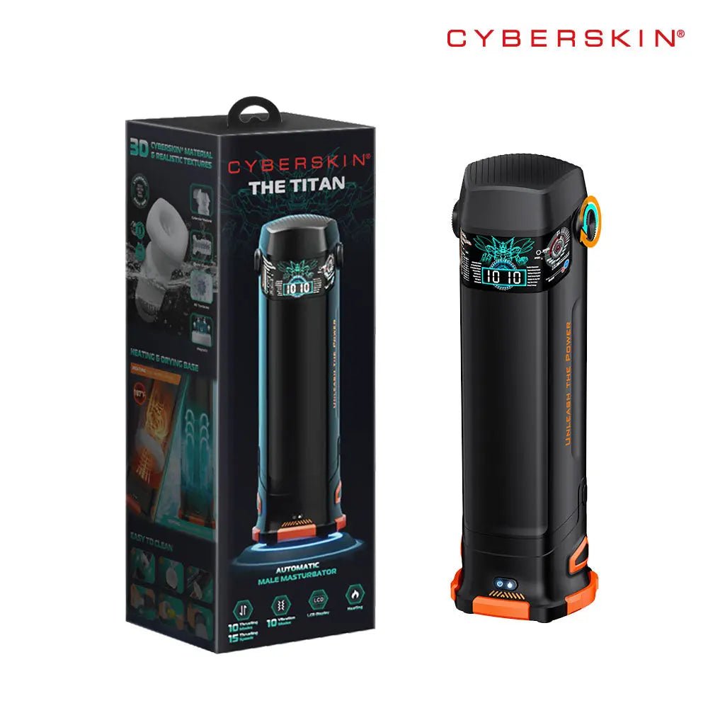 Shop affordable quality CyberSkin The Titan - USB Rechargeable Thrusting & Vibrating Auto Masturbator with Heater - Discreet Intimate Essentials - MASTURBATORS - CyberSkin