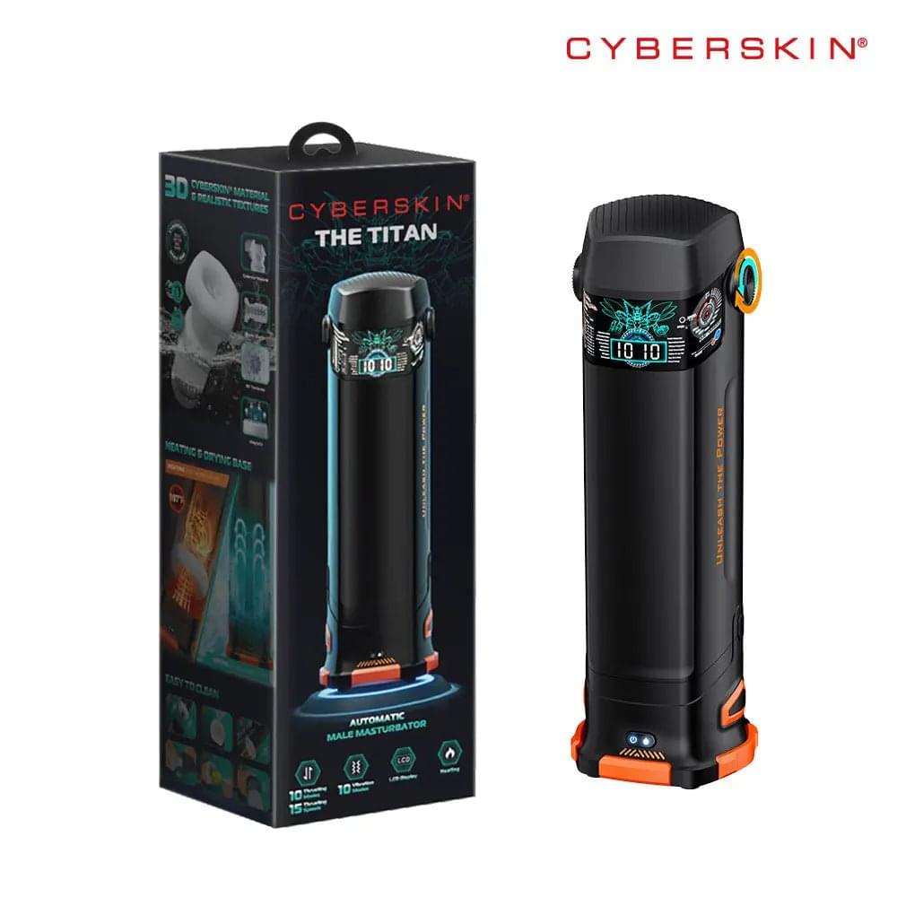 CyberSkin The Titan -  USB Rechargeable Thrusting & Vibrating Auto Masturbator with Heater CyberSkin Discreet Intimate Essentials.