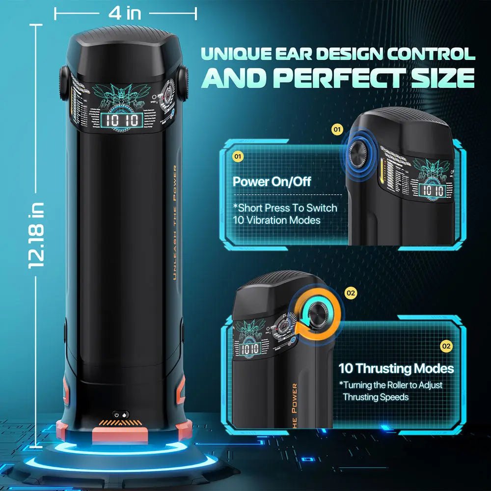 Shop affordable quality CyberSkin The Titan - USB Rechargeable Thrusting & Vibrating Auto Masturbator with Heater - Discreet Intimate Essentials - MASTURBATORS - CyberSkin
