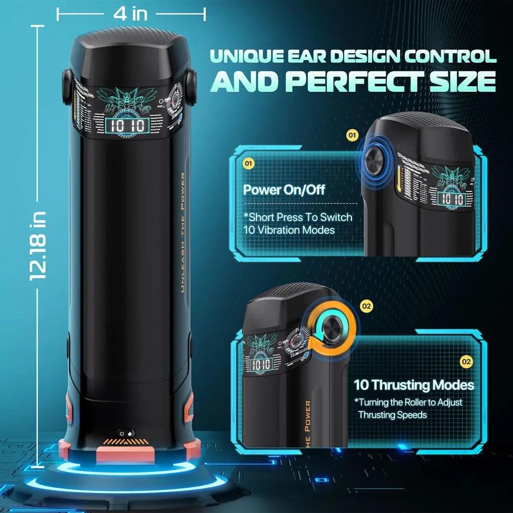 CyberSkin The Titan -  USB Rechargeable Thrusting & Vibrating Auto Masturbator with Heater CyberSkin Discreet Intimate Essentials.