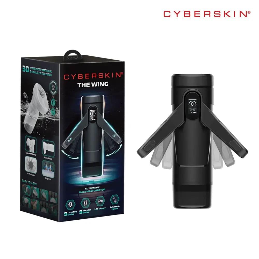 CyberSkin The Wing -  USB Rechargeable Thrusting & Massaging Auto Masturbator with Heater CyberSkin Discreet Intimate Essentials.