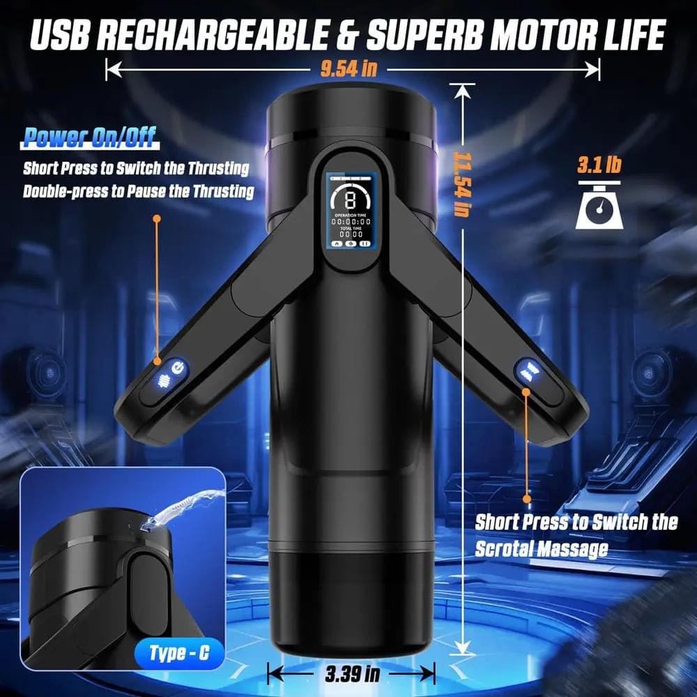 CyberSkin The Wing -  USB Rechargeable Thrusting & Massaging Auto Masturbator with Heater CyberSkin Discreet Intimate Essentials.