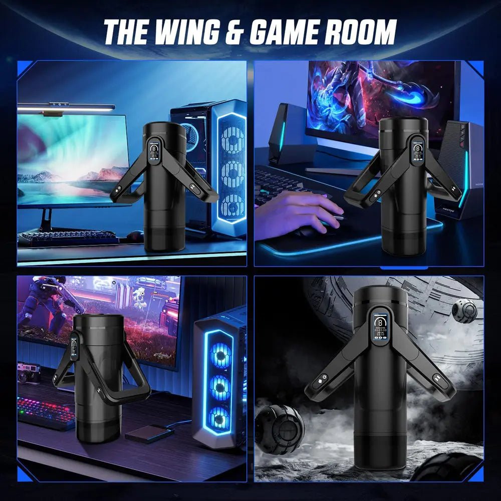 Shop affordable quality CyberSkin The Wing - USB Rechargeable Thrusting & Massaging Auto Masturbator with Heater - Discreet Intimate Essentials - MASTURBATORS - CyberSkin