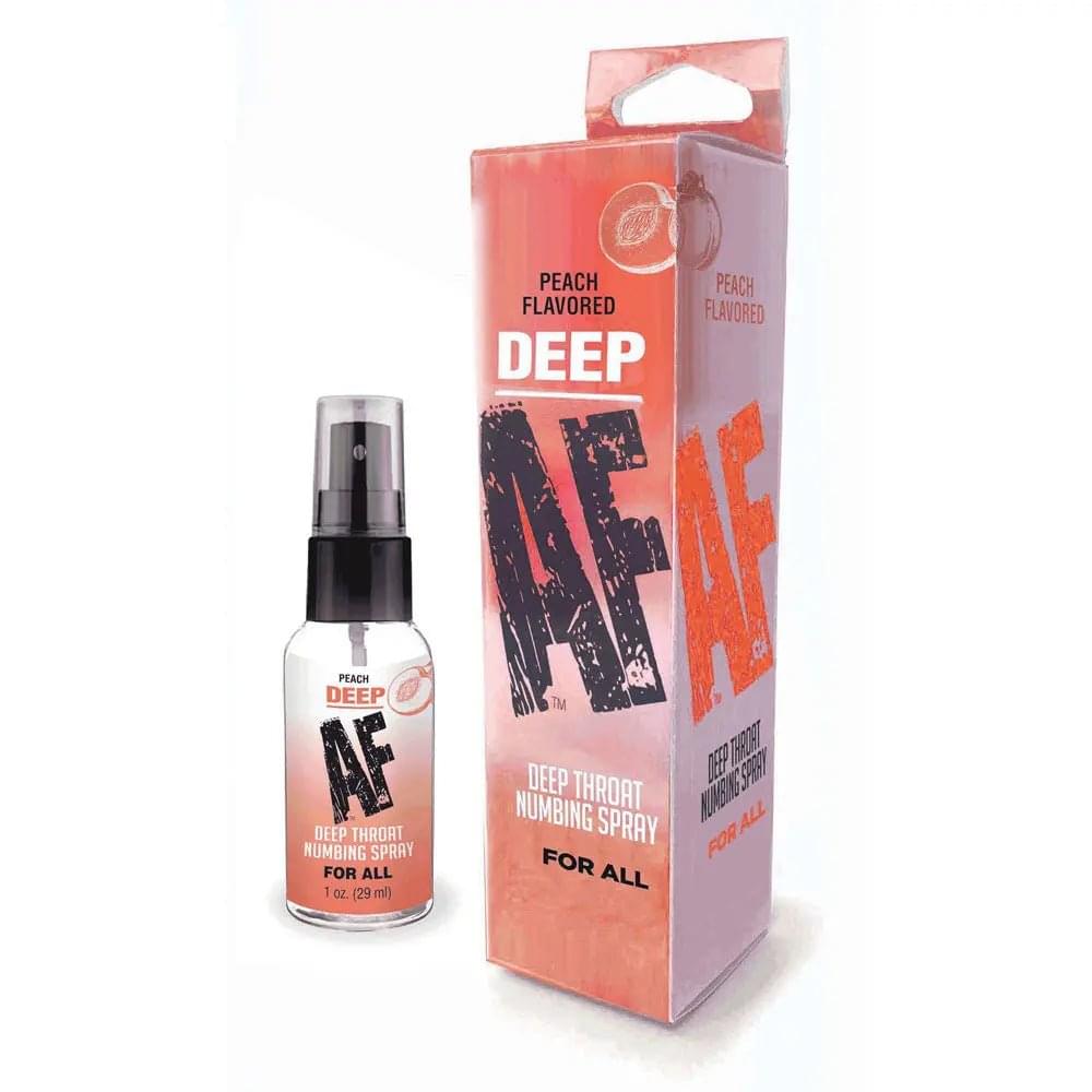 Deep AF - Peach - Peach Flavoured Deep Throat Spray - 29 ml Little Genie Discreet Intimate Essentials.