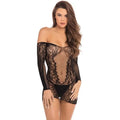 Demure Long Sleeve Mini Dress Rene Rofe Sexy Discreet Intimate Essentials.