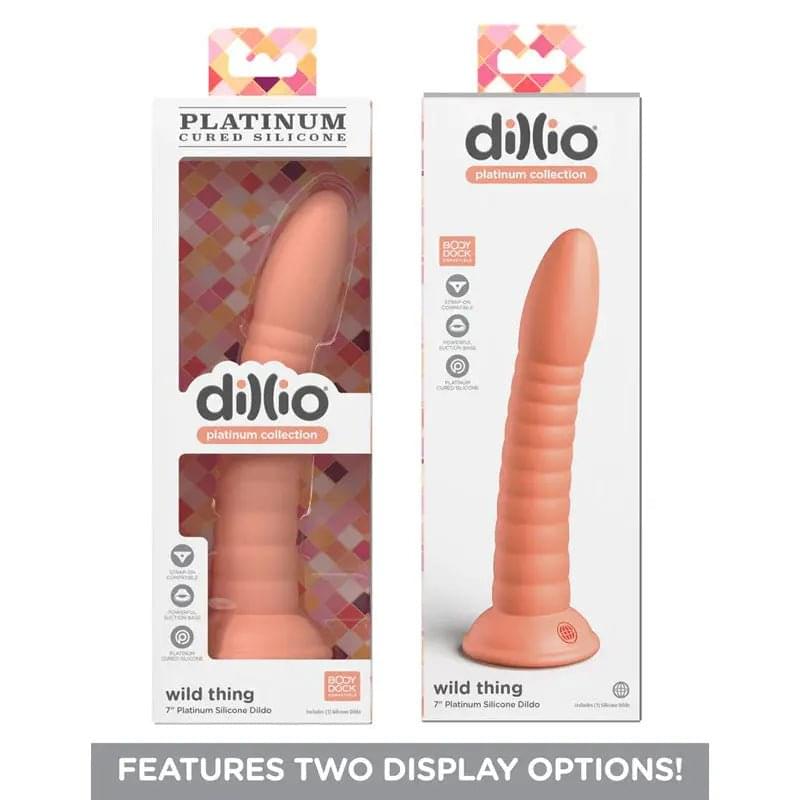 Dillio Platinum Wild Thing - Peach - Peach 17.8 cm (7'') Dong Pipedream Discreet Intimate Essentials.