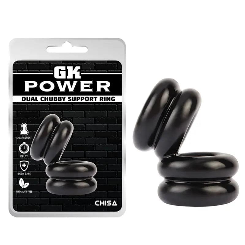 Double Stacked Dual Pleasure Ring Black GK Power Discreet Intimate Essentials.