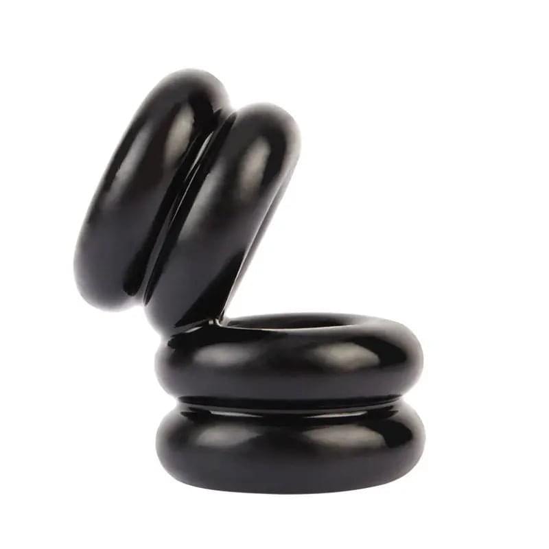 Double Stacked Dual Pleasure Ring Black GK Power Discreet Intimate Essentials.