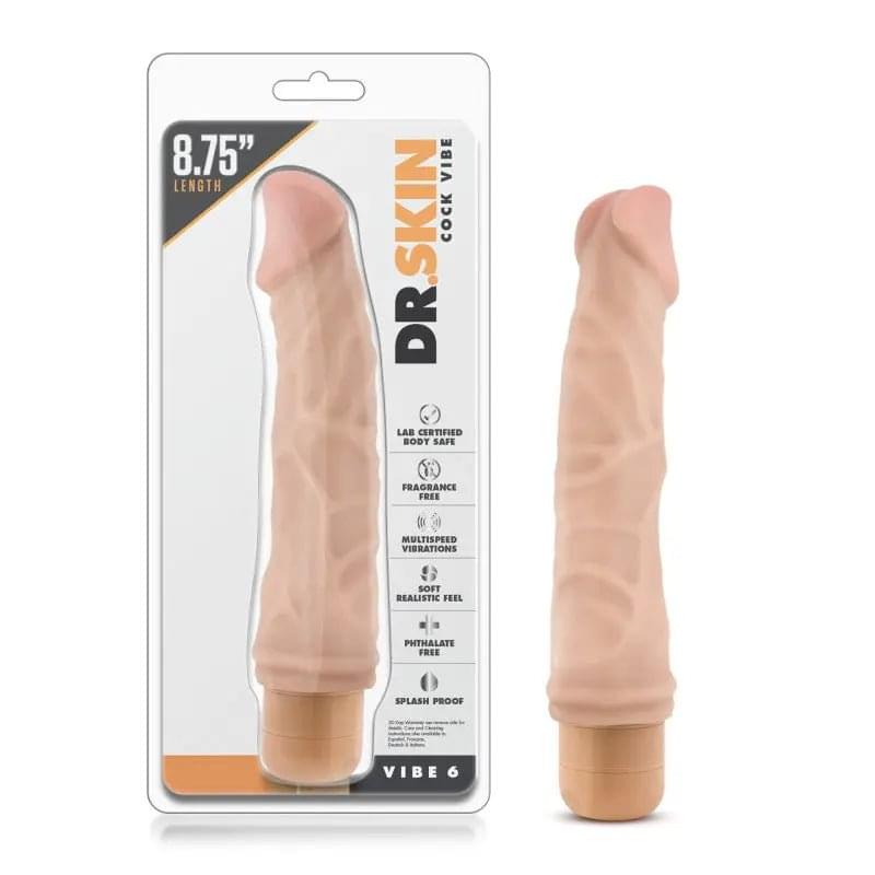 Dr. Skin Cock Vibe 6 - 8.5'' Cock -  21.6 cm Vibrating Dong Blush Novelties Discreet Intimate Essentials.