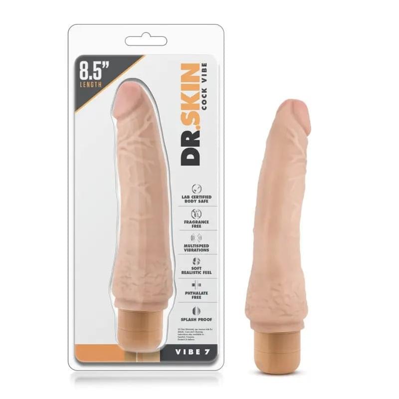 Dr. Skin Cock Vibe 7 - 8.5'' Cock -  21.6 cm Vibrating Dong Blush Novelties Discreet Intimate Essentials.