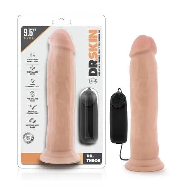 Dr. Skin Dr. Throb -  24.1 cm (9.5'') Vibrating Dong Blush Novelties Discreet Intimate Essentials.