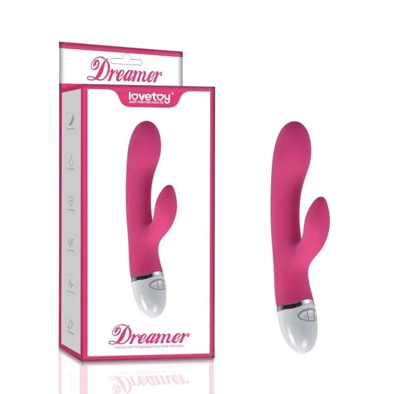 Dreamer 7 Mode Silicone Rechargeable Rabbit Vibrator Pink Lovetoy Discreet Intimate Essentials.