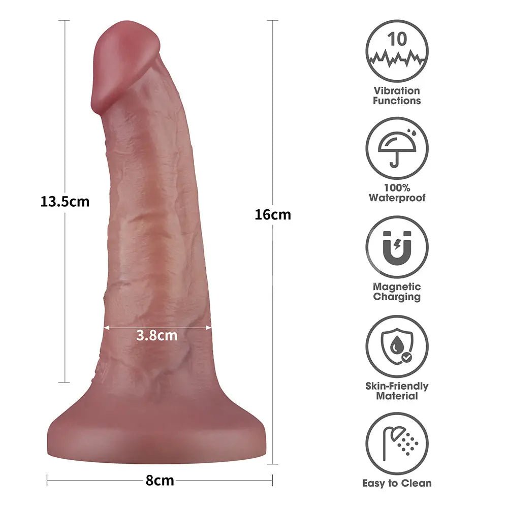 Shop affordable quality Dual Density Power Cock - 6 Inch - 16 cm USB Rechargeable Vibrating Dong - Discreet Intimate Essentials - DONGS - Lovetoy