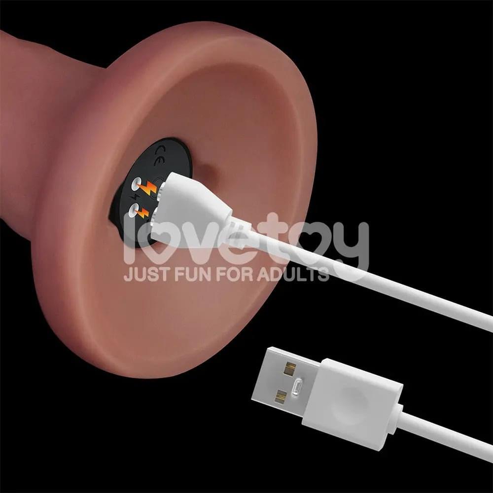 Dual Density Power Cock - 8 Inch  -  20 cm USB Rechargeable Vibrating Dong Lovetoy Discreet Intimate Essentials.