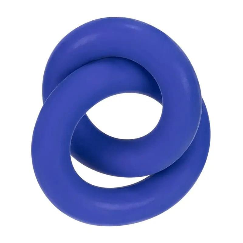 DUO Linked Cock/Ball Rings by Hunkyjunk Cobalt Hunkyjunk Discreet Intimate Essentials.