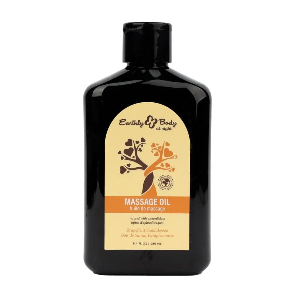 EB Aphrodisiac Massage Oil GRAPEFRUIT SANDALWOOD - 250 ml - Grapefruit Sandalwood Scented Massage Oil - 250 ml Bottle Earthly Body Discreet Intimate Essentials.