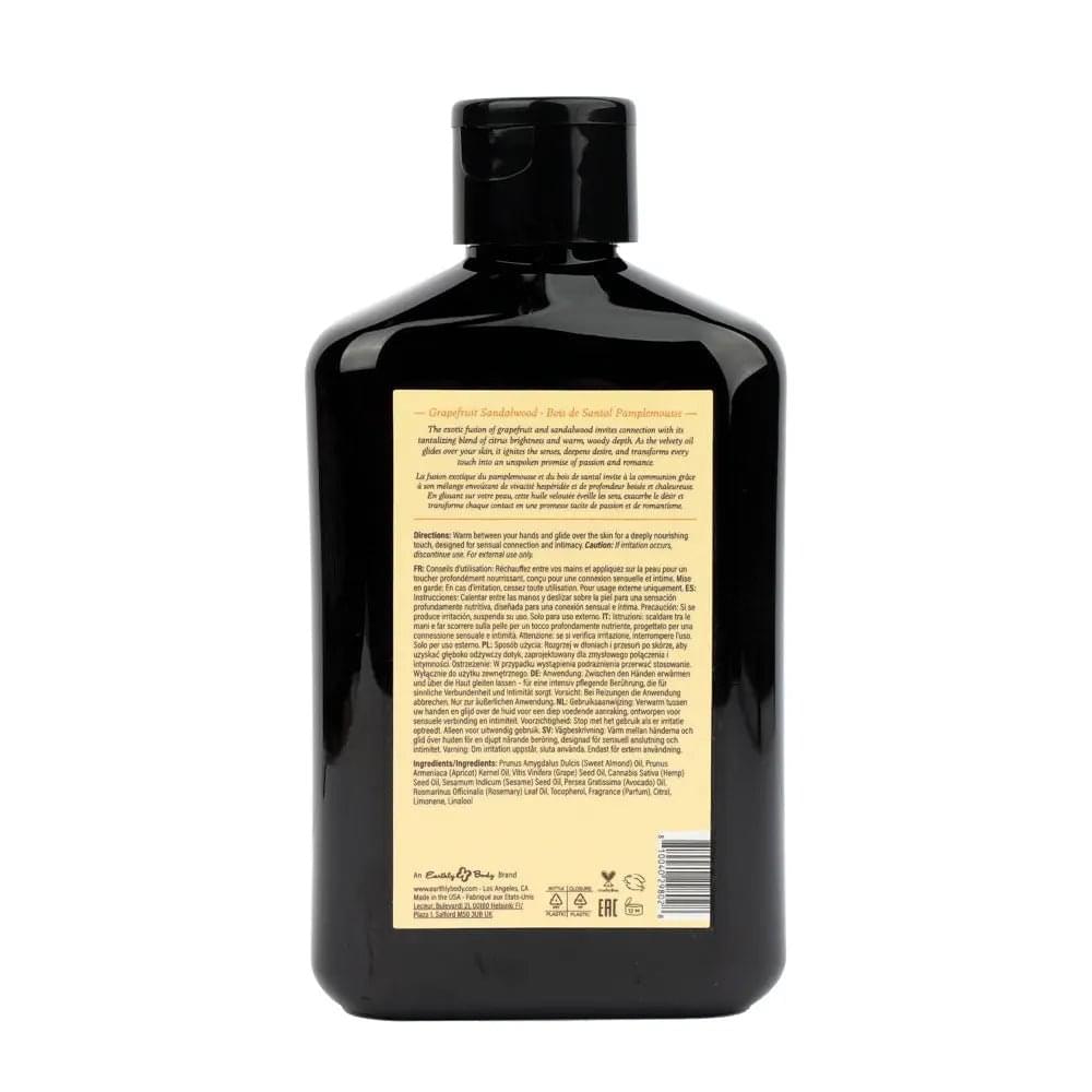 EB Aphrodisiac Massage Oil GRAPEFRUIT SANDALWOOD - 250 ml - Grapefruit Sandalwood Scented Massage Oil - 250 ml Bottle Earthly Body Discreet Intimate Essentials.