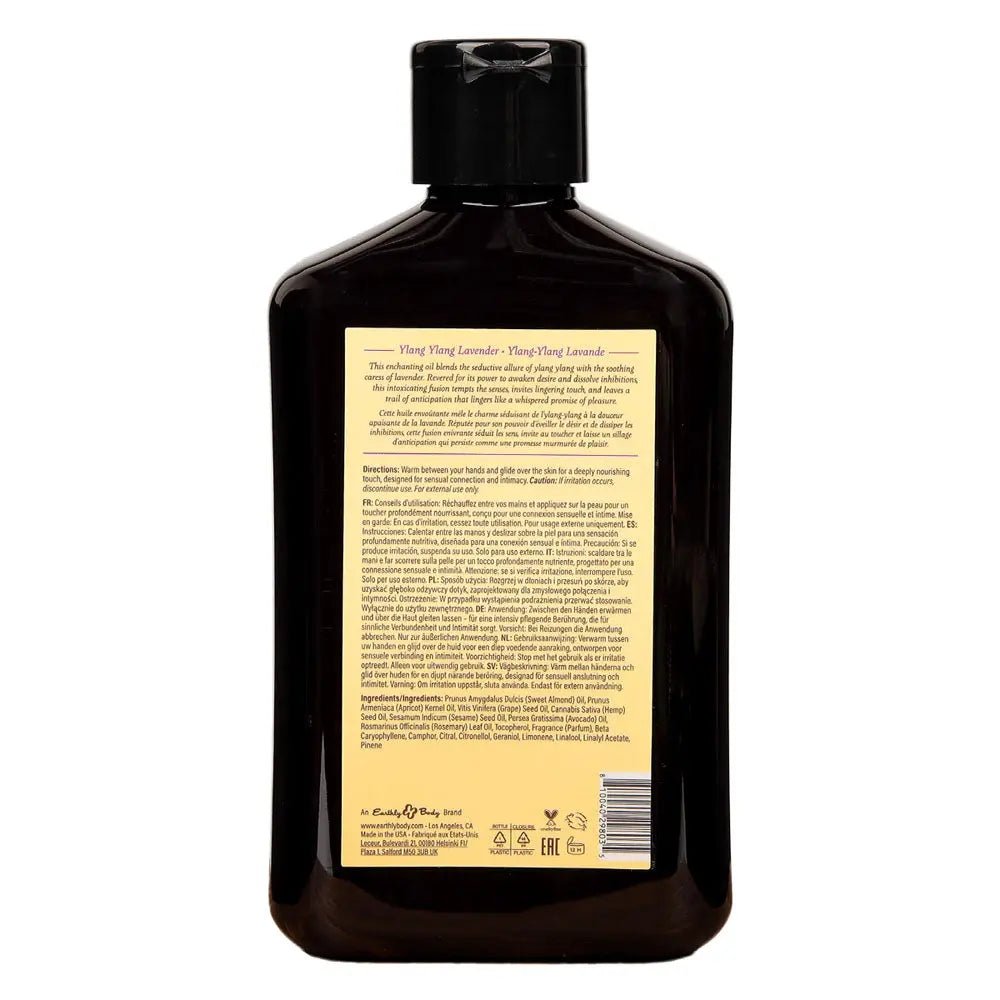 Shop affordable quality EB Aphrodisiac Massage Oil YLANG YLANG LAVENDER - 250 ml - Ylang Ylang & Sandalwood Scented Massage Oil - 250 ml Bottle - Discreet Intimate Essentials - LOTIONS & LUBES - Earthly Body