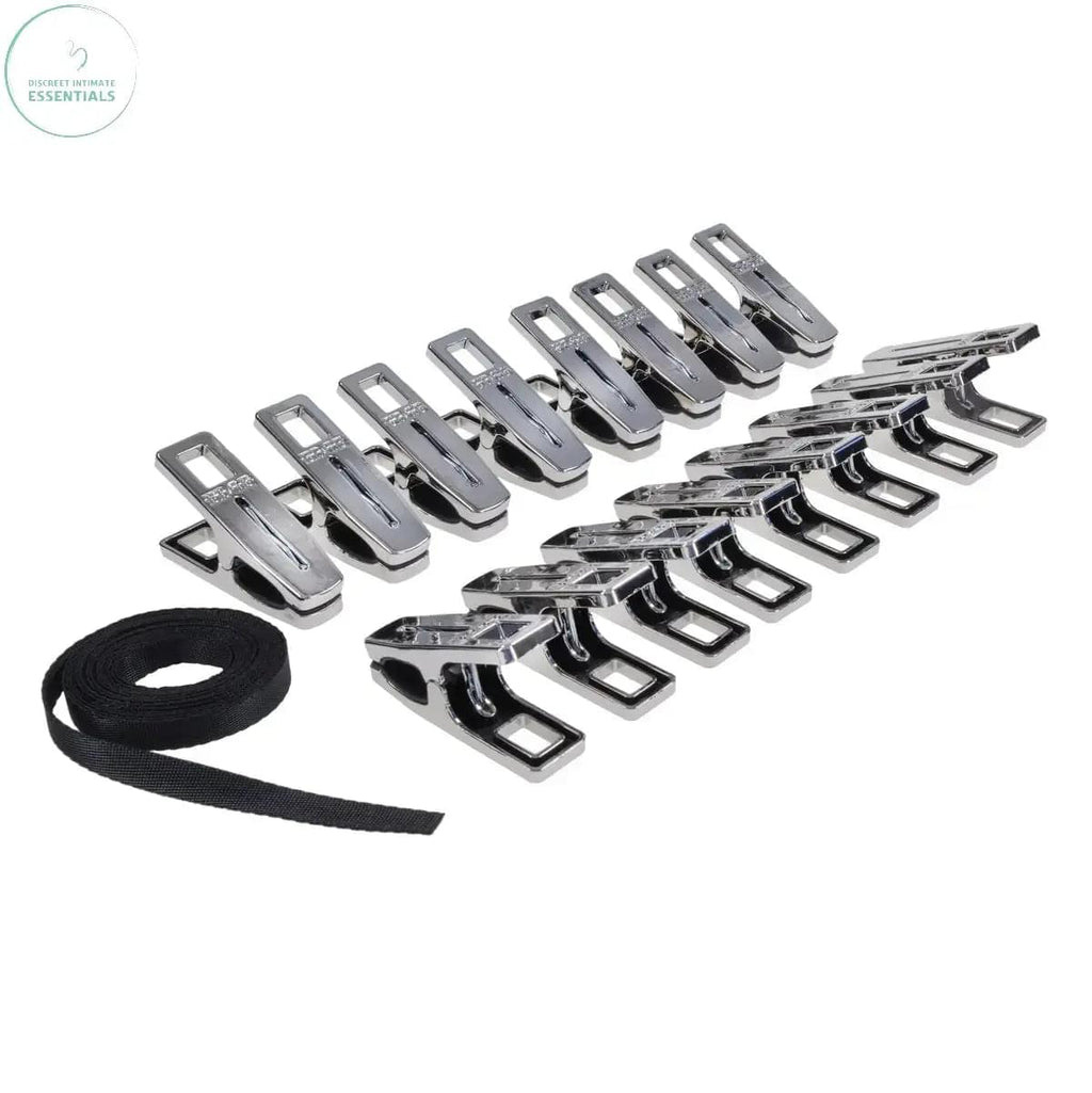 EDGE Body Zipper Clothes Pins -   Pins - Set of 16 Sportsheets Discreet Intimate Essentials.