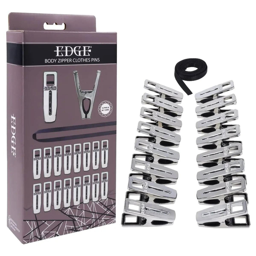 EDGE Body Zipper Clothes Pins -   Pins - Set of 16 Sportsheets Discreet Intimate Essentials.