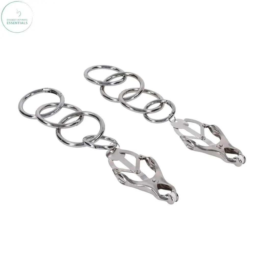 EDGE Tuggable Clover Clamps - Metal Nipple Restraints Sportsheets Discreet Intimate Essentials.