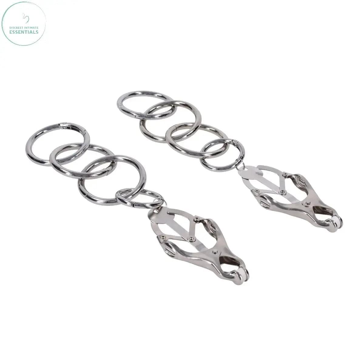 EDGE Tuggable Clover Clamps - Metal Nipple Restraints Sportsheets Discreet Intimate Essentials.