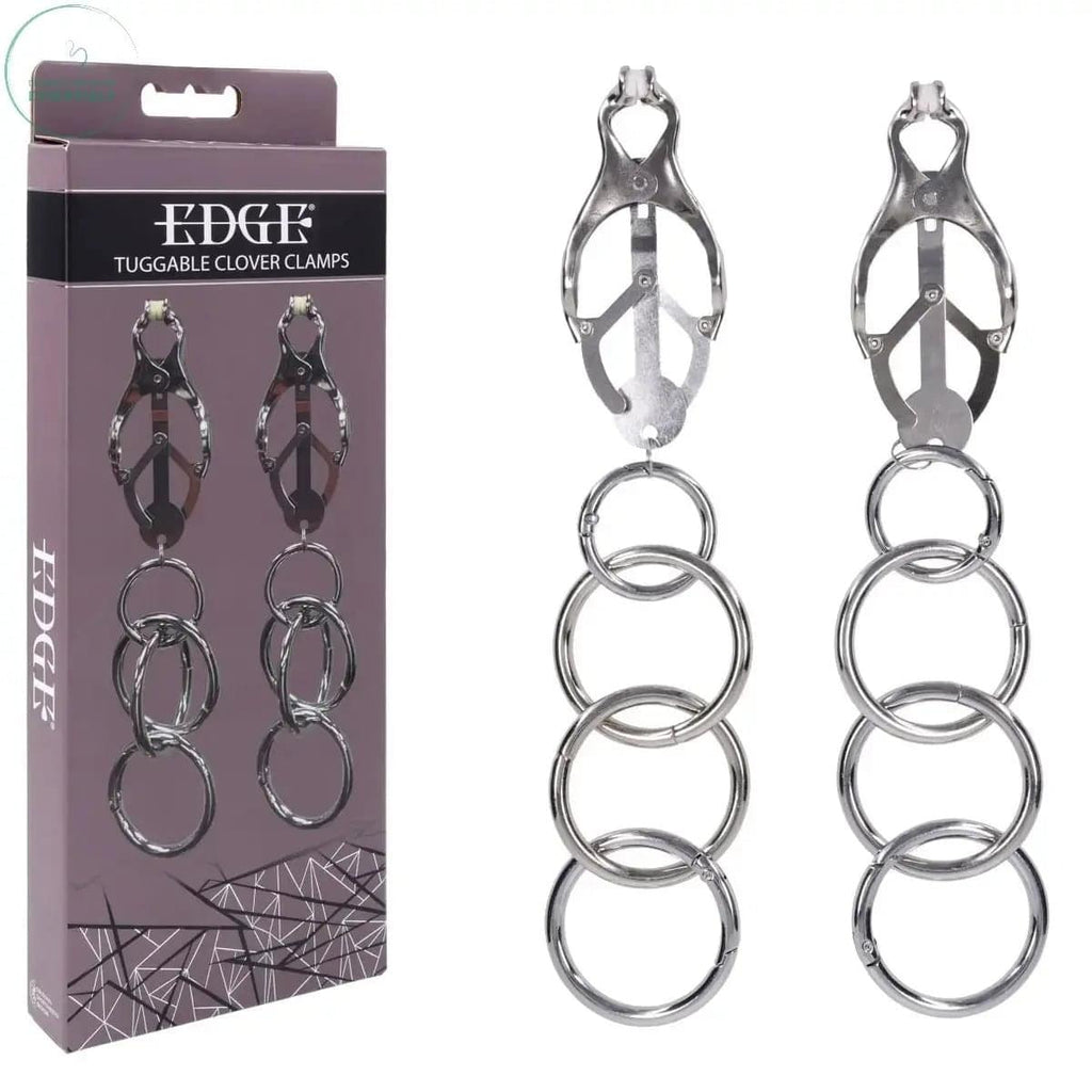 EDGE Tuggable Clover Clamps - Metal Nipple Restraints Sportsheets Discreet Intimate Essentials.