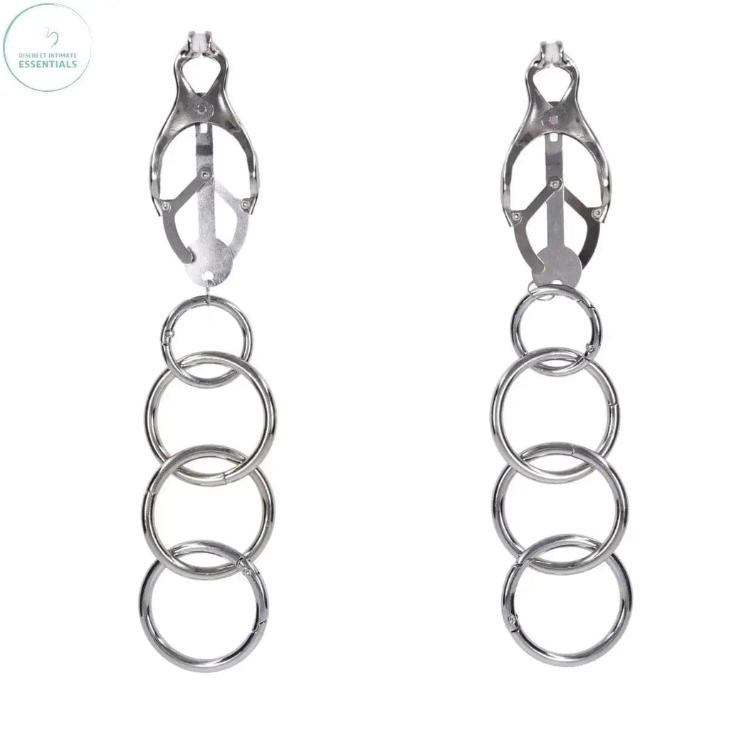 EDGE Tuggable Clover Clamps - Metal Nipple Restraints Sportsheets Discreet Intimate Essentials.