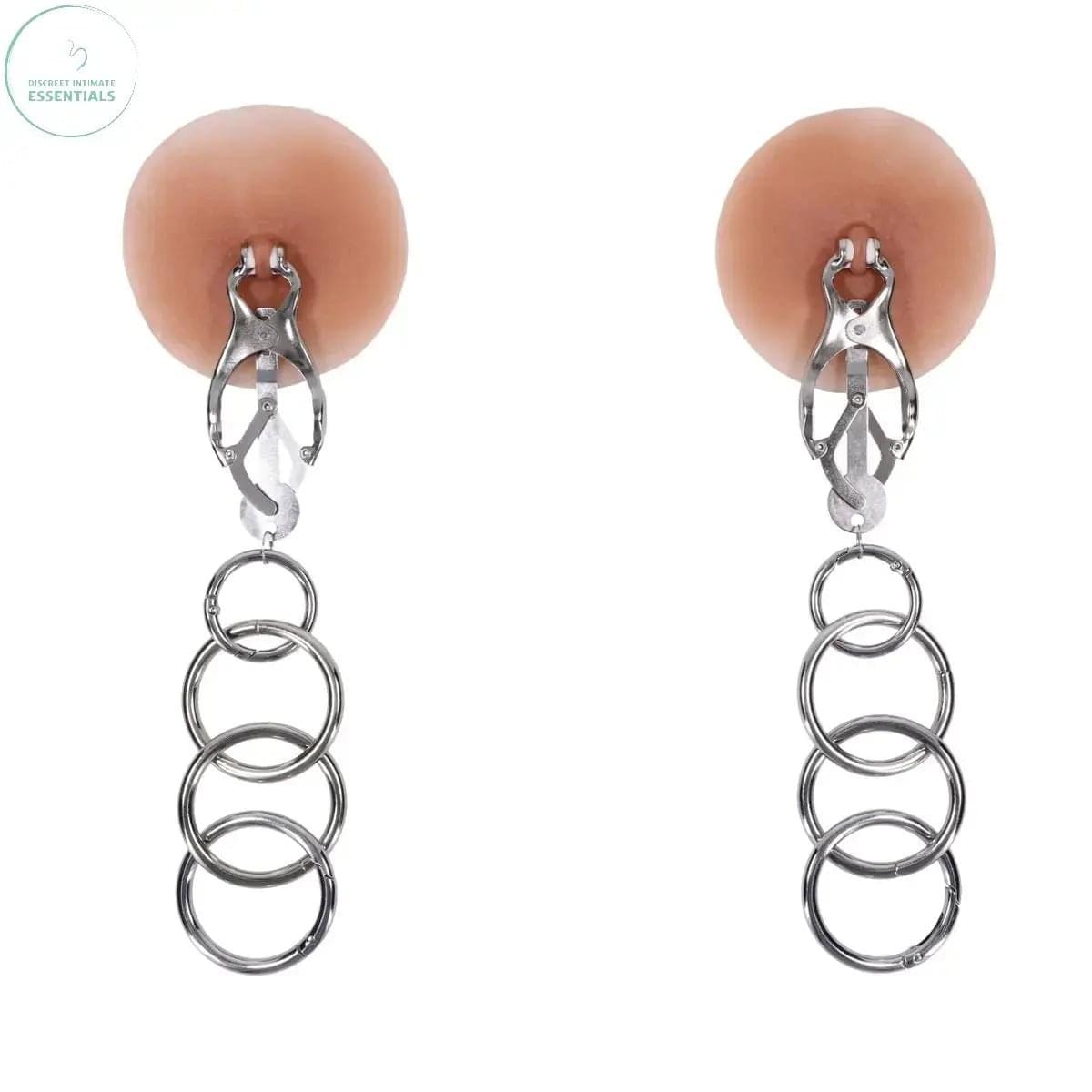EDGE Tuggable Clover Clamps - Metal Nipple Restraints Sportsheets Discreet Intimate Essentials.