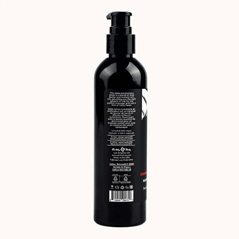 Edible Massage Lotion - Strawberry - Strawberry Flavoured Massage Lotion - 237 ml Earthly Body Discreet Intimate Essentials.
