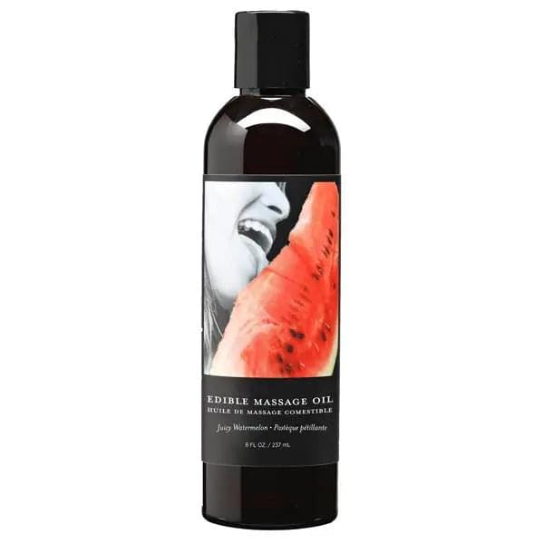 Edible Massage Oil - Juicy Watermelon Flavoured - 237 ml Bottle Earthly Body Discreet Intimate Essentials.