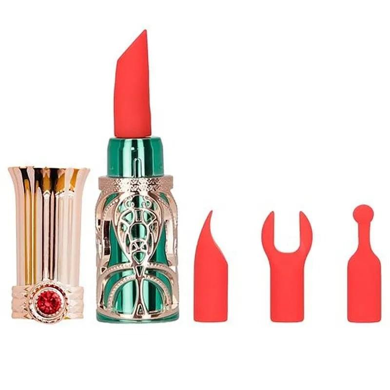 Emerald Kiss 4 In 1 Lipstick Vibrator BMS Discreet Intimate Essentials.