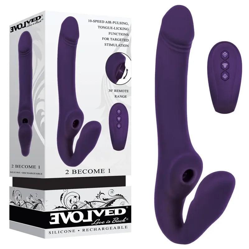 Evolved 2 BECOME 1 -  23.5 cm USB Rechargeable Strapless Strap-On with Remote Evolved Discreet Intimate Essentials.