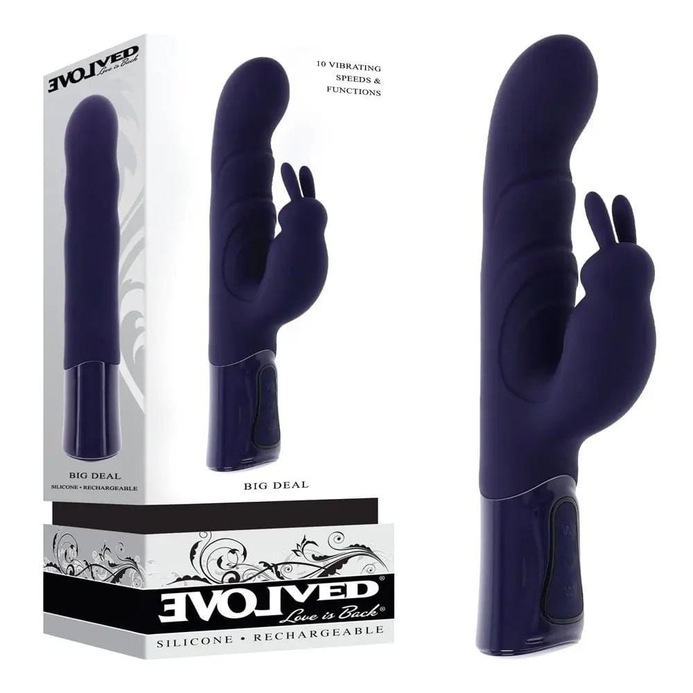 Evolved BIG DEAL -  25.7 cm USB Rechargeable Rabbit Vibrator Evolved Discreet Intimate Essentials.