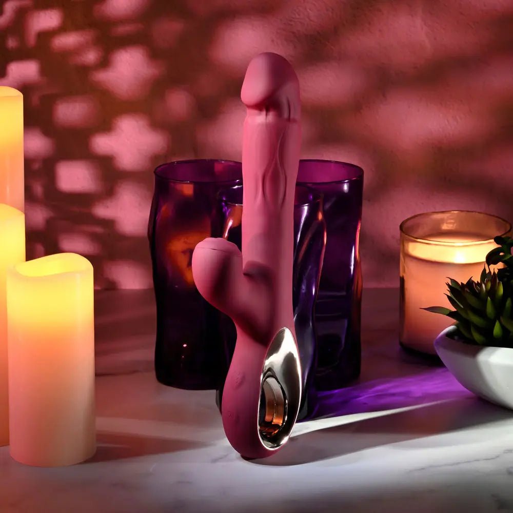 Shop affordable quality Evolved BURSTING WITH PLEASURE - 25.4 cm USB Rechargeable Vibrator with Tapping Clitoral Stimulator - Discreet Intimate Essentials - VIBRATORS - Evolved