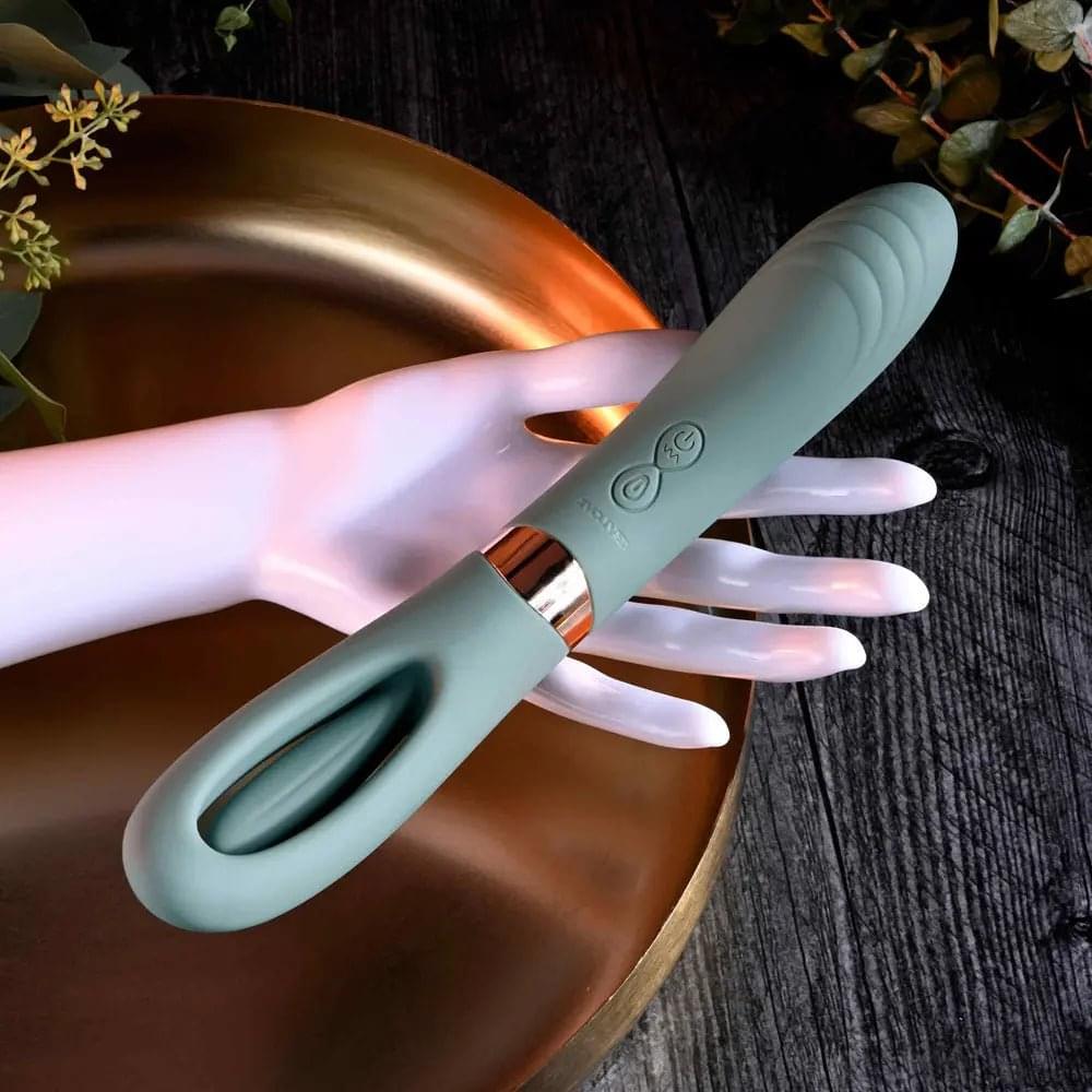 Evolved CHICK FLICK - Olive  24 cm USB Rechargeable Vibrator with Flicking Tip Evolved Discreet Intimate Essentials.