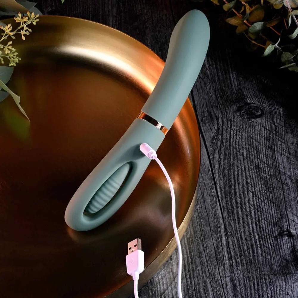 Evolved CHICK FLICK - Olive  24 cm USB Rechargeable Vibrator with Flicking Tip Evolved Discreet Intimate Essentials.