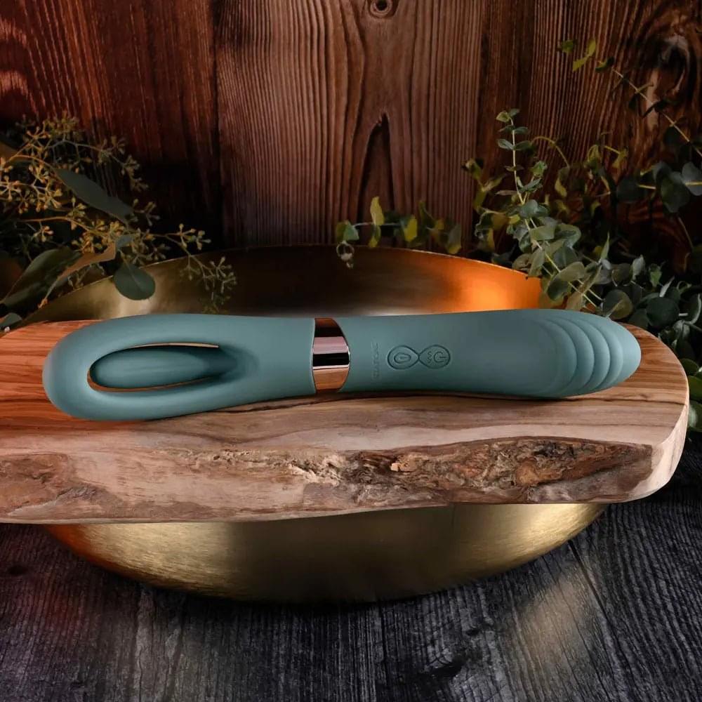 Evolved CHICK FLICK - Olive  24 cm USB Rechargeable Vibrator with Flicking Tip Evolved Discreet Intimate Essentials.