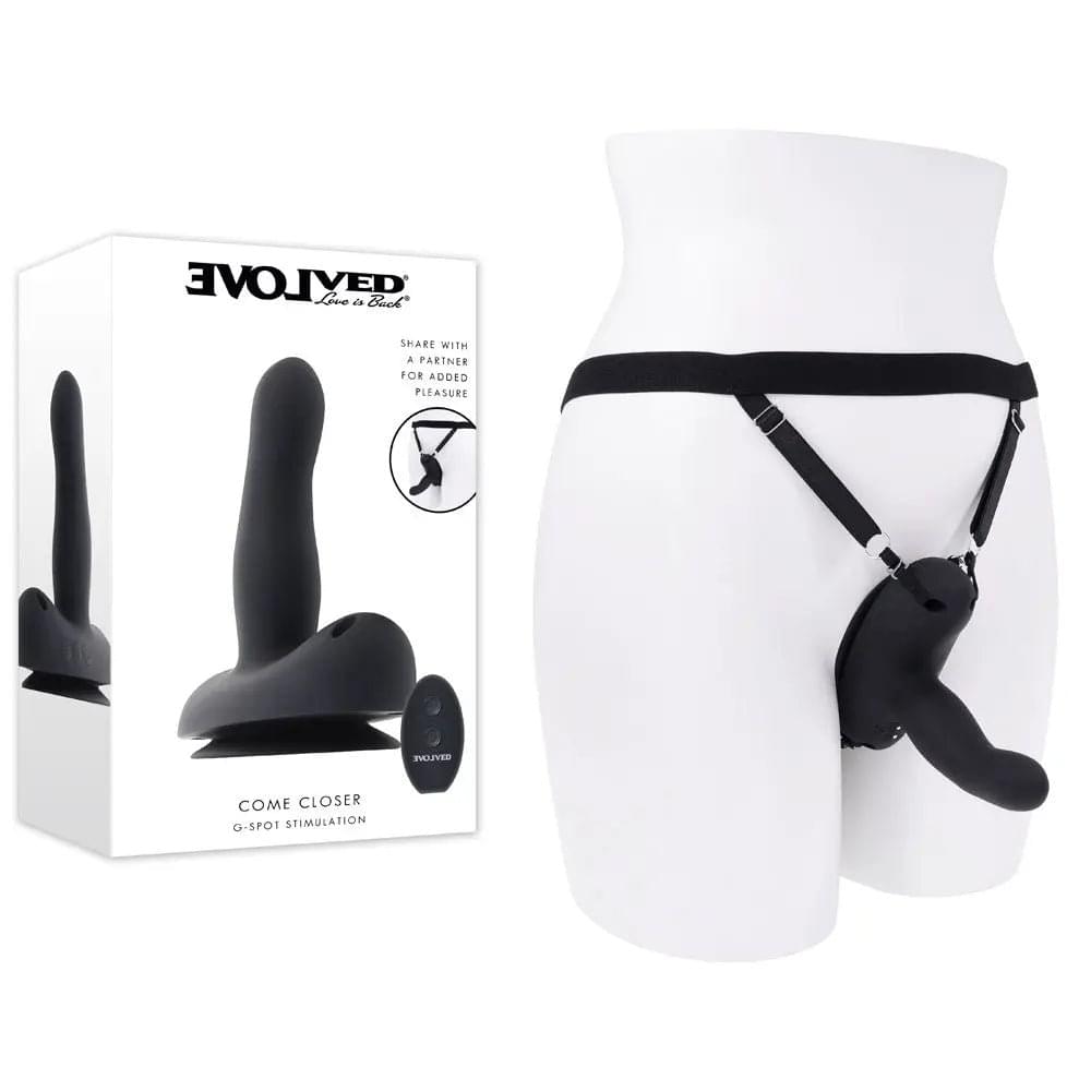 Evolved COME CLOSER -  USB Rechargeable Vibrating Strap-On with Remote Evolved Discreet Intimate Essentials.