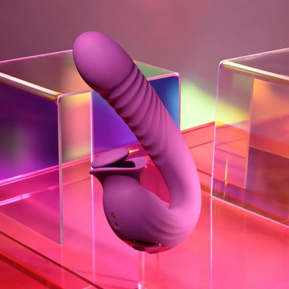 Evolved DEEP ECSTASY -  16.5 cm USB Rechargeable Thrusting and Tapping Vibrator Evolved Discreet Intimate Essentials.