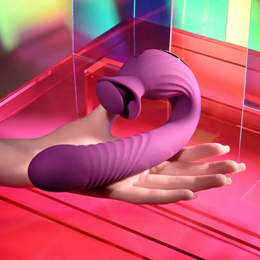 Evolved DEEP ECSTASY -  16.5 cm USB Rechargeable Thrusting and Tapping Vibrator Evolved Discreet Intimate Essentials.