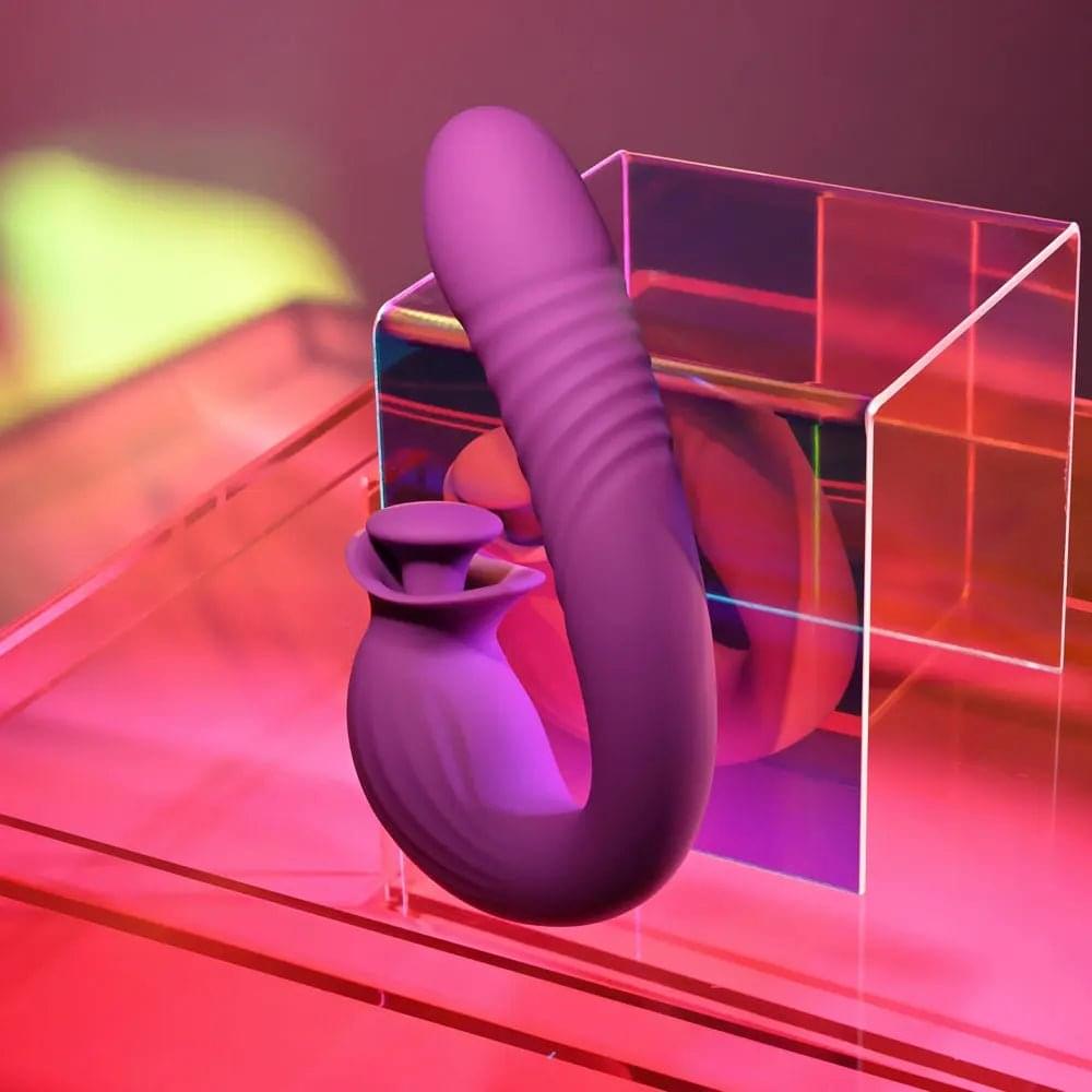 Evolved DEEP ECSTASY -  16.5 cm USB Rechargeable Thrusting and Tapping Vibrator Evolved Discreet Intimate Essentials.