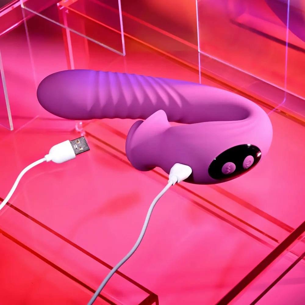 Evolved DEEP ECSTASY -  16.5 cm USB Rechargeable Thrusting and Tapping Vibrator Evolved Discreet Intimate Essentials.