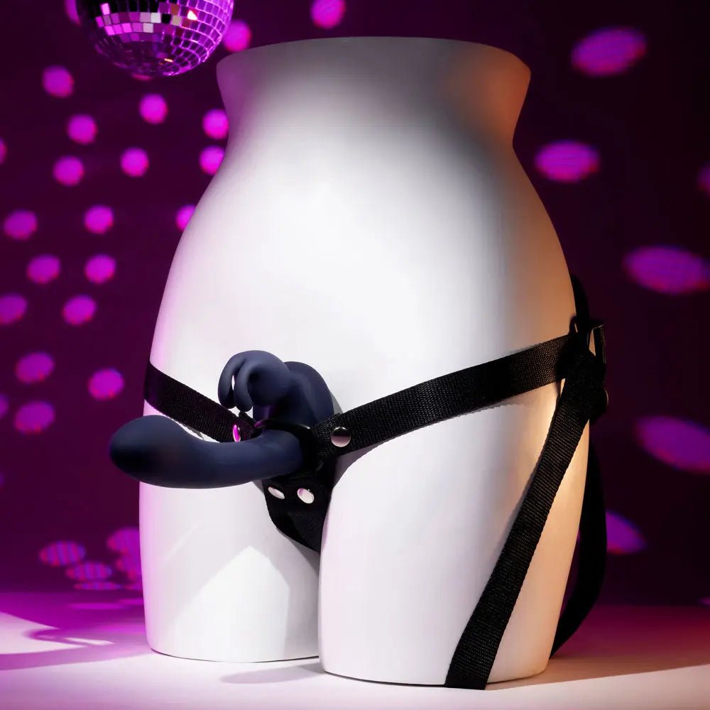 Shop affordable quality Evolved GIVING VIBES - 14.6 cm USB Rechargeable Vibrating Strap-On with Remote - Discreet Intimate Essentials - STRAP-ONS - Evolved