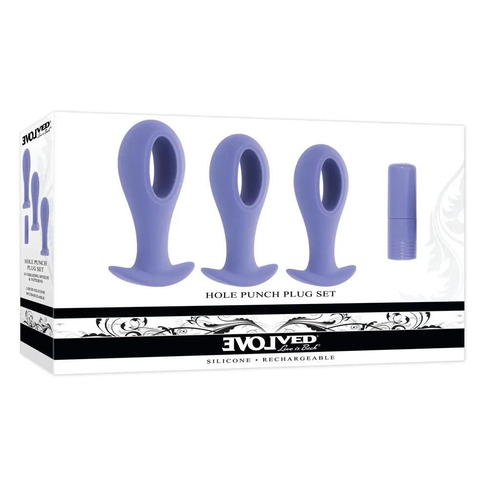 Evolved HOLE PUNCH PLUG SET -  Butt Plugs with Interchangeable Bullet - Set of 3 Sizes Evolved Discreet Intimate Essentials.