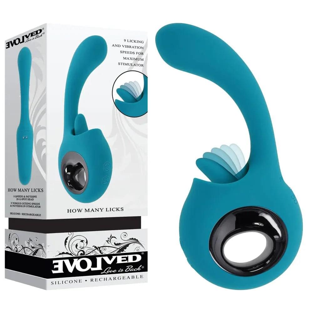 Evolved HOW MANY LICKS -  17.8 cm USB Rechargeable Vibrator with Flicking Stimulator Evolved Discreet Intimate Essentials.