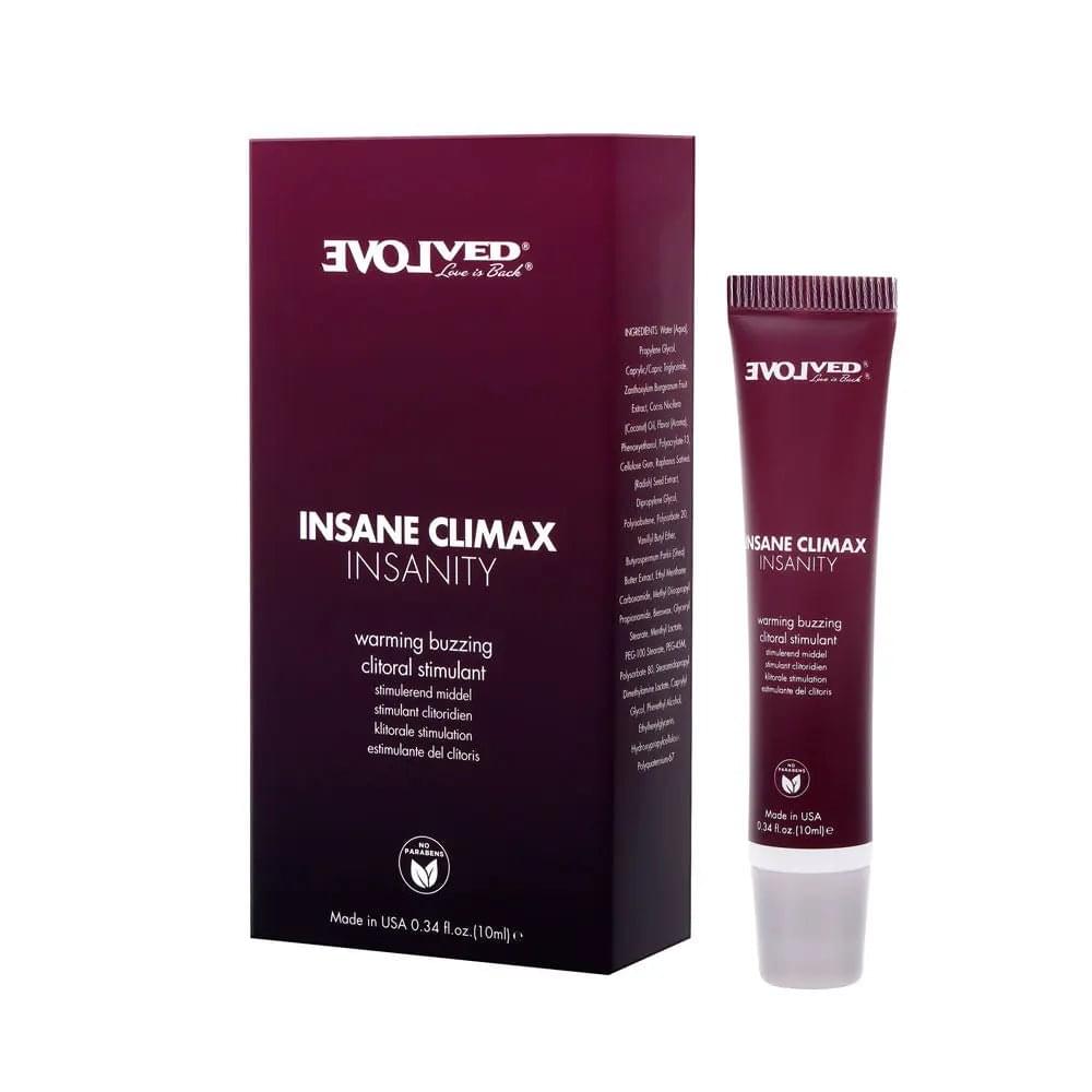 Evolved INSANE CLIMAX - INSANITY - Warming Buzzing Clitoral Stimulation Gel - 10 ml Evolved Discreet Intimate Essentials.